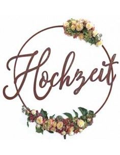 Deko Ringe Hochzeit - Ring Ø 60 cm Ring mit einem "Hochzeit" Schriftzug.
Durchmesser 60 cm