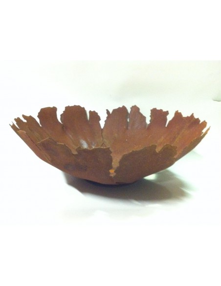 Deko Pflanzschale mit Rissen aus Edelrost- Blumenschale rustikal