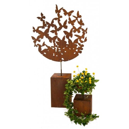 Ornamente, Curls und Geschwungenes Ornament - Schmetterlinge im Bauch - Ø 87 cm Großes rundes Ornament "Schmetterlinge im Bauch"