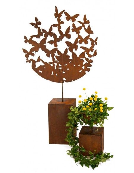 Ornamente, Curls und Geschwungenes Ornament - Schmetterlinge im Bauch - Ø 87 cm Großes rundes Ornament "Schmetterlinge im Bauch"