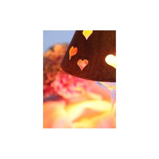 Zubehör Weinglasschirm - Herz Motiv - Höhe 12 cm Weinglasschirm mit Herzmotiv kann als Lampe genutzt werden.

Höhe 12 cm
Durc