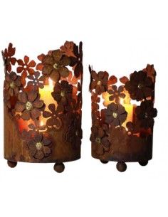 Blumen und Bäume Windlicht - Blütentraum - 36 cm hoch Schönes Windlicht mit Blüten und einem Goldpunkt in der Mitte.
Höhe 36