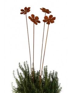 Blumen und Bäume Blütentraum mit Goldpunkt als Gartenstecker - 100 cm hoch Gartenstecker Blüte mit einem Goldpunkt mittig.
Hö
