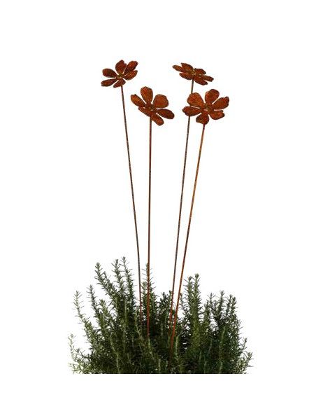 Blumen und Bäume Blütentraum mit Goldpunkt als Gartenstecker - 100 cm hoch Gartenstecker Blüte mit einem Goldpunkt mittig.

Hö