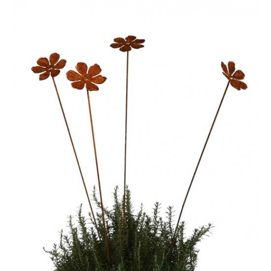 Blumen und Bäume Blütentraum mit Goldpunkt als Gartenstecker - 100 cm hoch Gartenstecker Blüte mit einem Goldpunkt mittig.

Hö