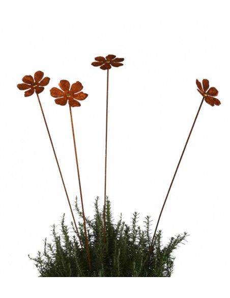 Blumen und Bäume Blütentraum mit Goldpunkt als Gartenstecker - 100 cm hoch Gartenstecker Blüte mit einem Goldpunkt mittig.

Hö