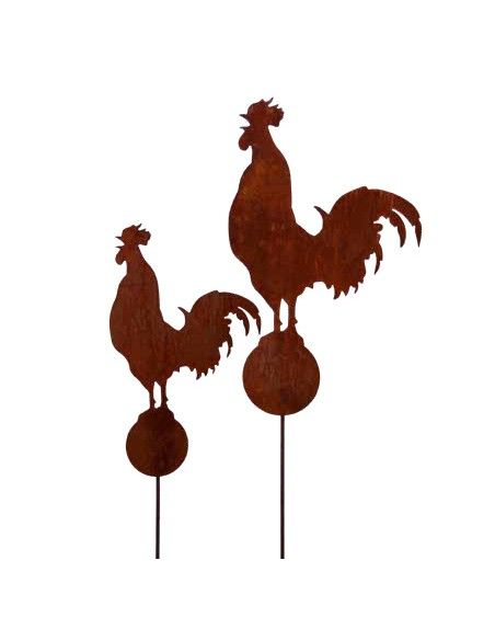 Hühner, Gockel und Küken Gartenstecker krähender Hahn auf Kugel - Gesamthöhe 149 cm 
Höhe Hahn mit Kugel 48 cm
Höhe Stab 100 c Hühner, Gockel und Küken Gartenstecker krähender Hahn auf Kugel - Gesamthöhe 149 cm 
Höhe Hahn mit Kugel 48 cm
Höhe Stab 100 c