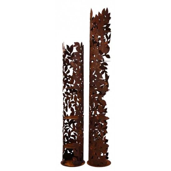 Windlichtsäule Metall oder Holz mit Glas  Windlichtsäule „Komorebi“  mit 4 Zwischenböden - Höhe 147cm Komorebi bedeutet auf Japa
