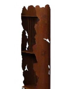 runde Rostsäulen Säule mit Rissen offen auf Platte - 4 Böden - Höhe 145 cm Säule mit Rissen und 4 Zwischenböden.
Höhe 145 cm
 2