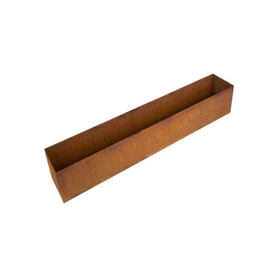 Blumentöpfe - Pflanztöpfe in Edelrost Pflanztopf - Brick -  aus 2mm Stahl mit leicht erhöhtem Boden  - Länge 120 cm 
Höhe 15 cm