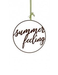 Schriftzüge Edelrost Schriftzug - summer feeling - im Ring aus Metall, Ø 50 cm 
Ø 50 cm
Zum Aufhängen oder als Wand-Deko