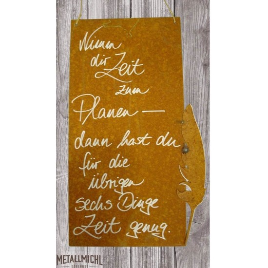 Nimm dir Zeit zum Planen - dann hast Du für die übrigen sechs Dinge Zeit genug. Rostschild