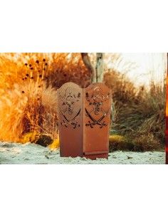 Piraten Feuerkorb aus Edelrost - Höhe 66,5 cm 2