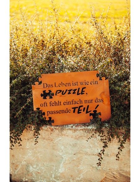 Edelrost Gedichttafel Puzzle Breite 60 cm