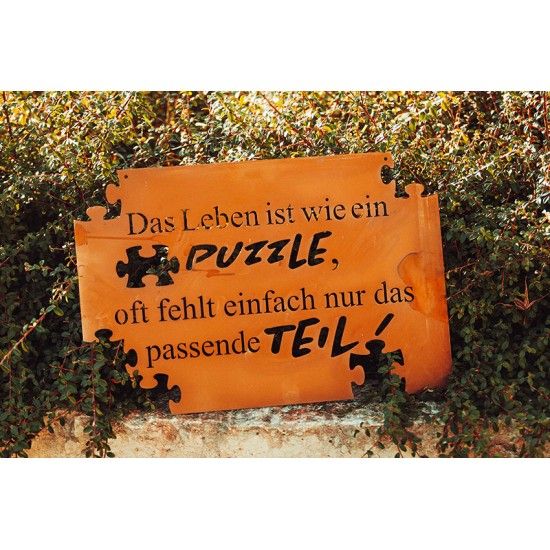 Edelrost Gedichttafel Puzzle Breite 60 cm