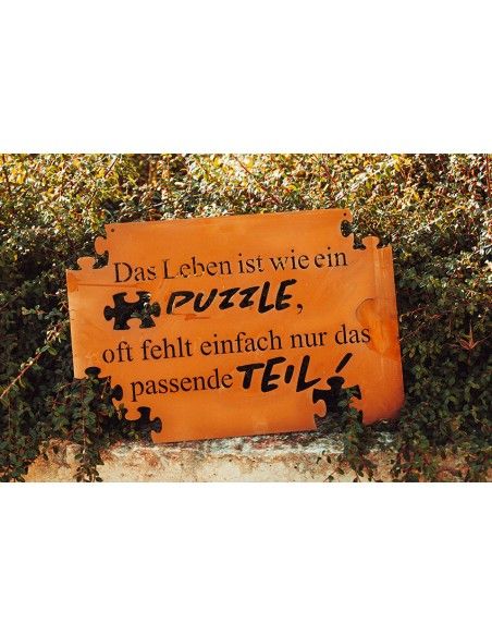 Edelrost Gedichttafel - Puzzle - Breite 60 cm Edelrost Gedichttafel - Puzzle - Breite 60 cm