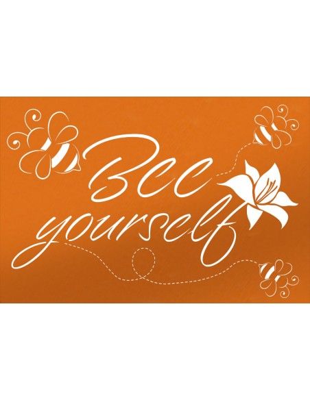 Gedichttafel aus Edelrost - Bee yourself - Breite 60 cm