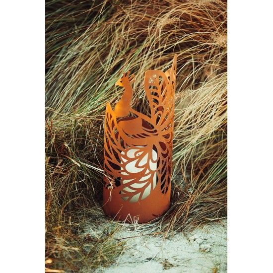 Windlicht Pfau aus Metall - Höhe 50 cm