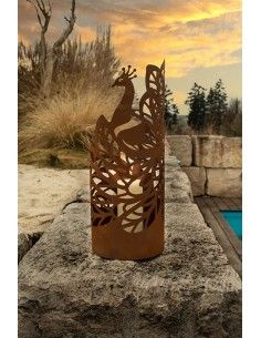 Windlicht Pfau aus Metall - Höhe 50 cm 2