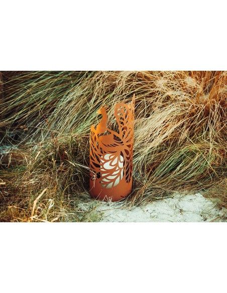 Windlicht Pfau aus Metall - Höhe 50 cm