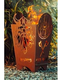 Feuerschalen und Feuerkörbe Wikinger Feuerkorb - Valhalla - Höhe 77 cm 
Äußerst stabiler Feuerkorb mit Wikinger Motiven, wie  2