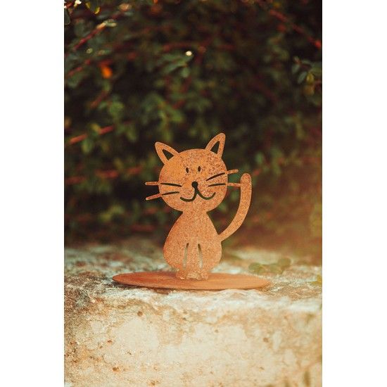 Doodle Familie aus Edelrost - Katze - Höhe 9 cm