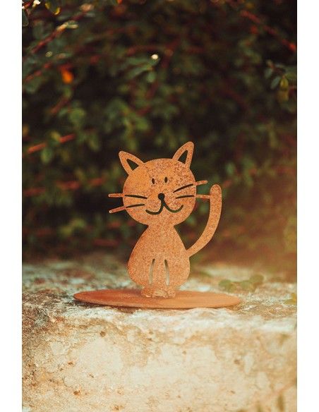 Doodle Familie aus Edelrost - Katze - Höhe 9 cm