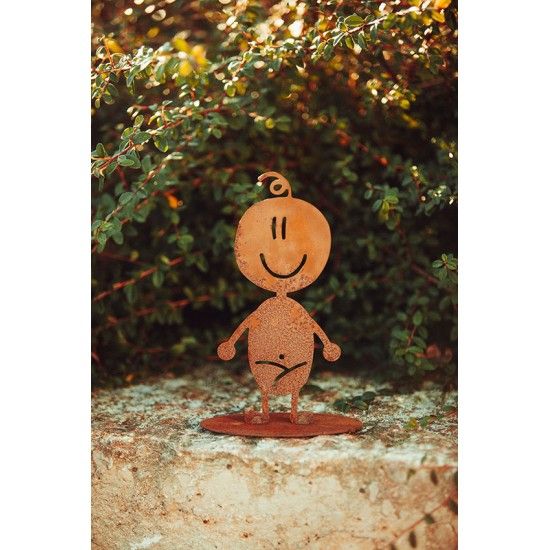 Doodle Familie aus Edelrost - Baby Charly - Höhe 14,5 cm