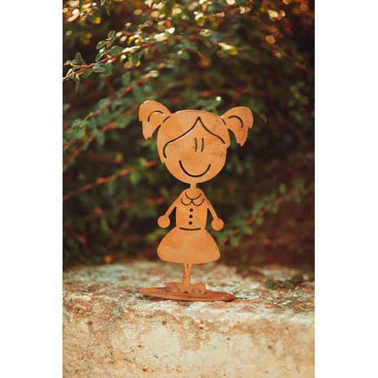 Doodle Familie aus Edelrost - Mädel Sophie - Höhe 19,5 cm