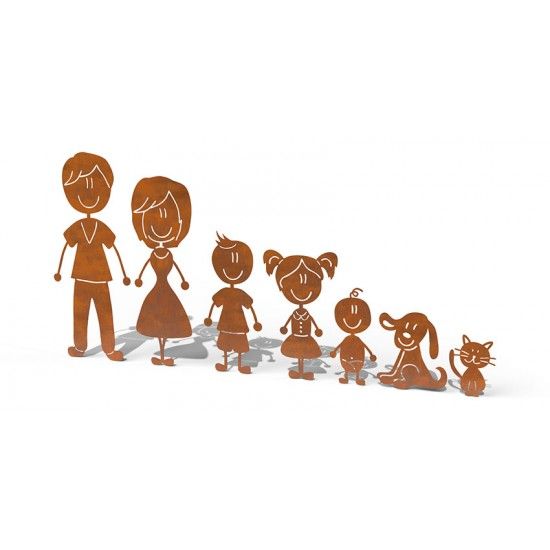 Doodle Familie aus Edelrost - Bub Florian - Höhe 14,5 cm