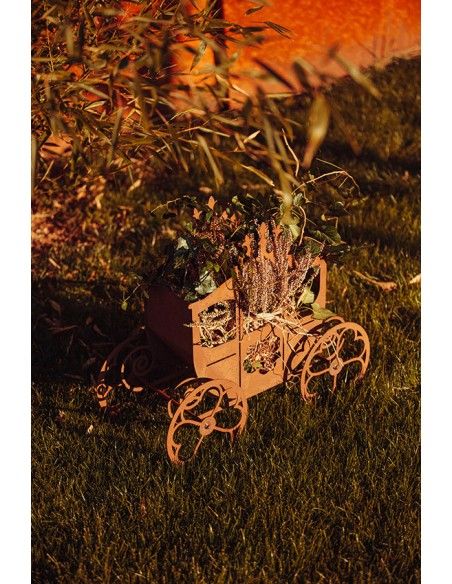 Blumenkutsche aus Metall - Höhe 51 cm