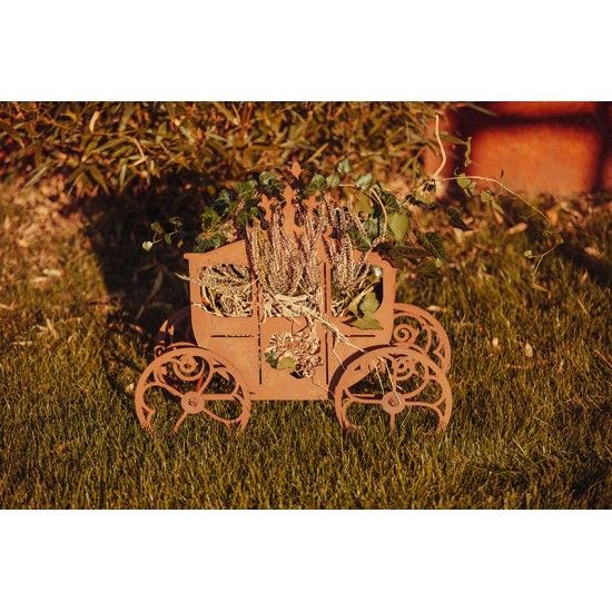 Blumenkutsche aus Metall - Höhe 51 cm