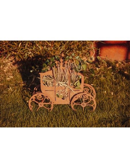 Blumenkutsche aus Metall - Höhe 51 cm