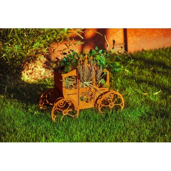 Blumenkutsche aus Metall - Höhe 51 cm