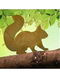 Tiere mit Baumspieß sitzendes Eichhörnchen mit Baumspieß - HÖhe 19,5 cm Direktstecker Eichhörnchen zum einschlagen in Weichholz
 2