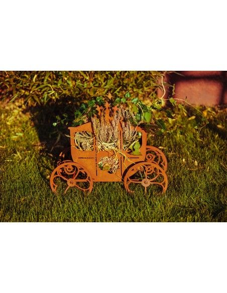 Blumenkutsche aus Metall - Höhe 51 cm
