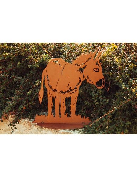 Deko Esel Flecki - aus Edelrost - Höhe 46 cm