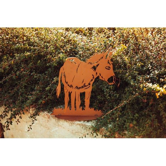 Deko Esel Flecki - aus Edelrost - Höhe 46 cm