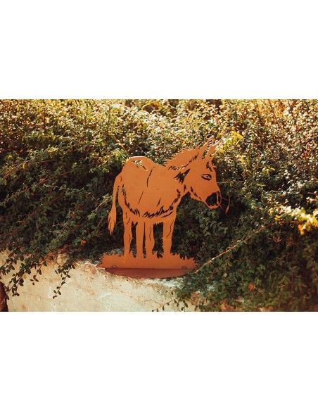 Deko Esel Flecki - aus Edelrost - Höhe 46 cm