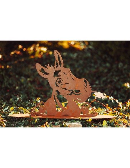 Deko Esel mit Kleeblatt - Höhe 32,5 cm