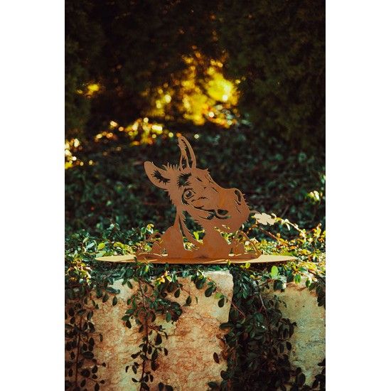 Deko Esel mit Kleeblatt - Höhe 32,5 cm