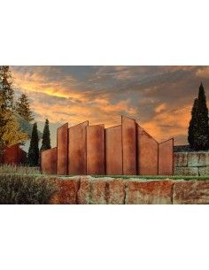 Sichtschutzzaun - Modern Art Nr. 1 - Höhe 130 cm - 126 cm breit - geschlossene Sichtschutzwand 2