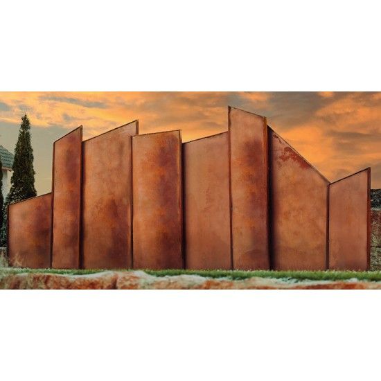 Edelrost Sichtschutzzaun - Modern Art 3 - Höhe 206 cm