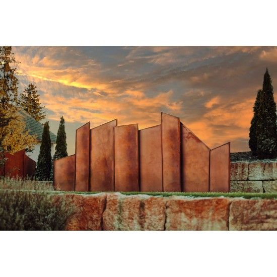 Edelrost Sichtschutzzaun - Modern Art 4 - Höhe 199 cm