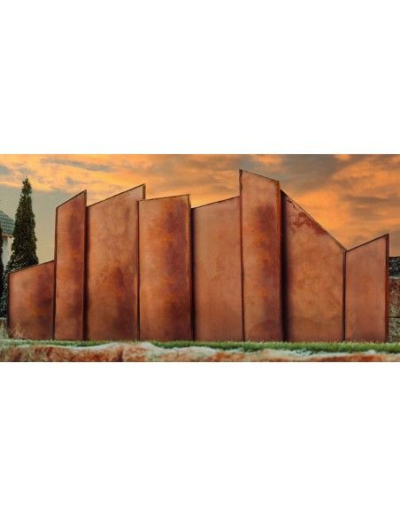 Edelrost Sichtschutzzaun - Modern Art 4 - Höhe 199 cm