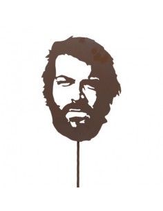 Menschen und Silhouetten Bud Spencer Gartenstecker - Kopf 30 cm hoch 
Kopf 30 cm hoch
Stab 120 cm