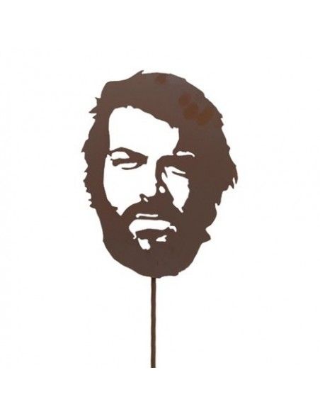 Menschen und Silhouetten Bud Spencer Gartenstecker - Kopf 30 cm hoch 
Kopf 30 cm hoch
Stab 120 cm
