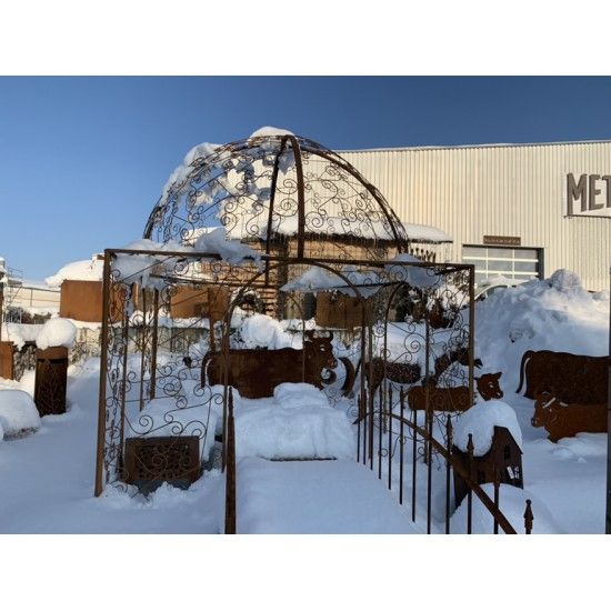 Pavillon und Kiosk Rank-Pavillon Metall Oase mit Kuppel 2,5 x 2,5 x 3,5 m Wie in einer OASE im Grünen ist dieser Rankpavillon au