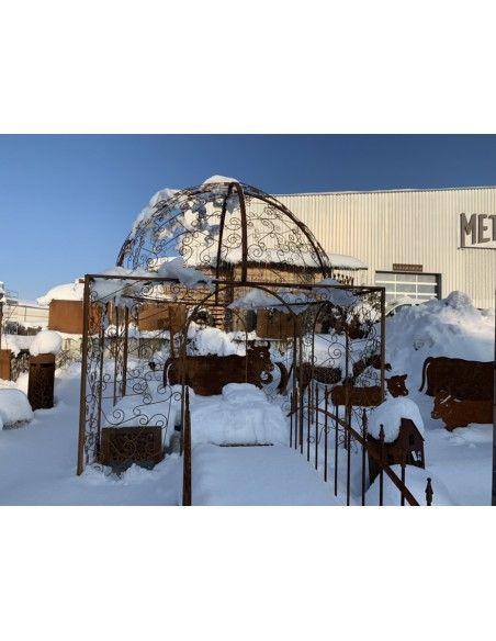 Pavillon und Kiosk Rank-Pavillon Metall Oase mit Kuppel 2,5 x 2,5 x 3,5 m Wie in einer OASE im Grünen ist dieser Rankpavillon au