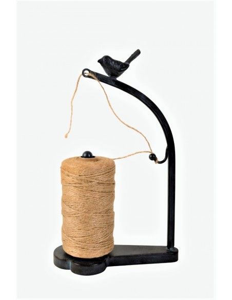 Vogel Deko Schnurhalter mit Spule - schwarz - 30 cm hoch Schnurhalter mit Spule mit einem Vogel darauf sitzend. Kann Super als D